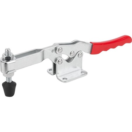 Kipp Toggle Clamp Standard L=295, 6, Form:D Steel, Horizontal Foot, Comp:Plastic, Comp:Red, F2=5000 K1240.045000